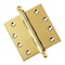 Embassy 4 x 4 Solid Brass Ball Bearing Hinge, Polished Brass Finish Ball Tips 4040BBUS3B-1 - alternate 1